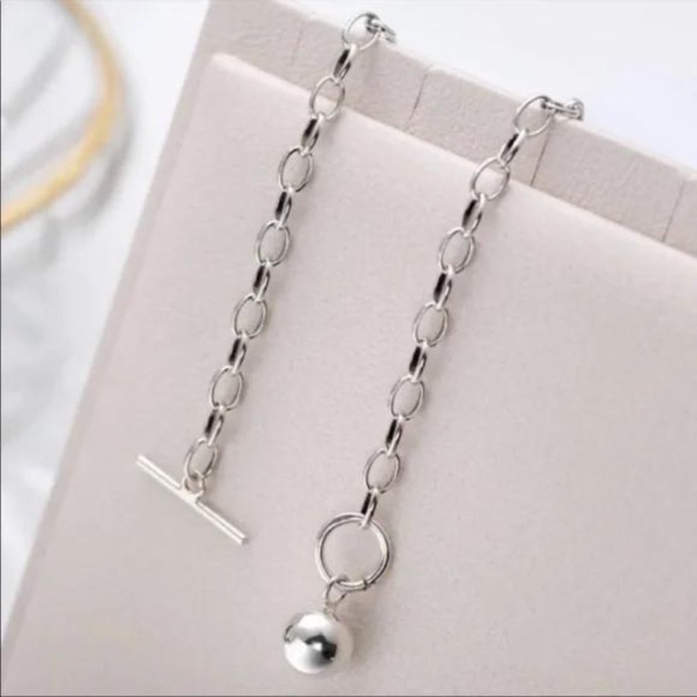 18” NEW 925 STERLING SILVER ROUND BEAD NECKLACE, NICE NECKLACE, CUTE NECKLACE - Picture 3 of 6